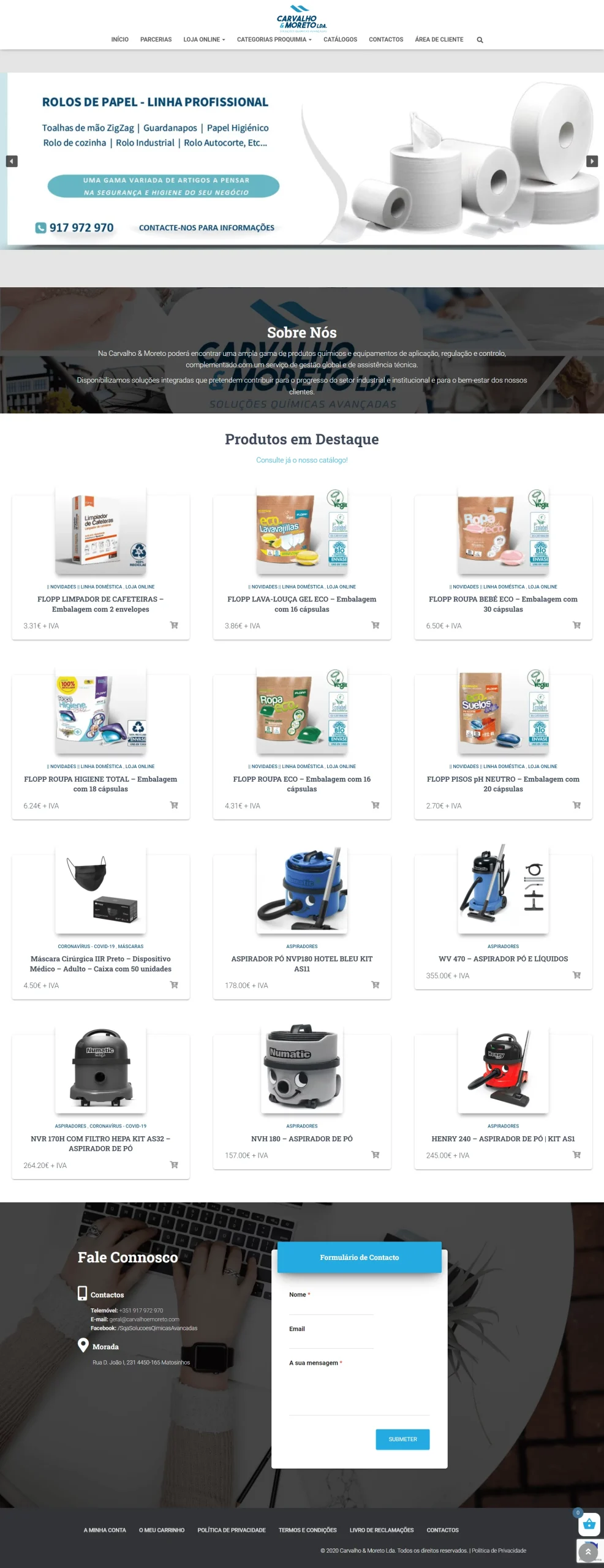 Online Store for a Retailer of Hygiene and Detergents company