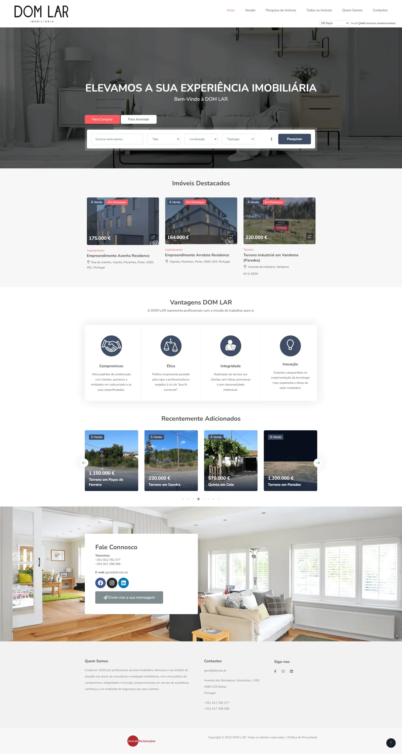 Real Estate Institutional Website