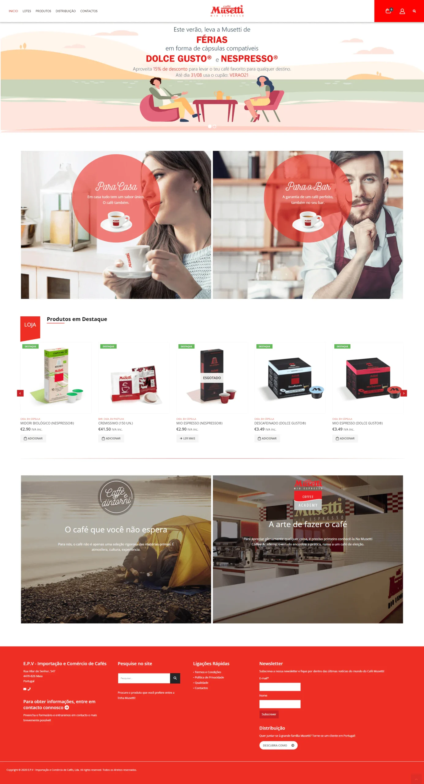 WooCommerce Store for Portuguese Musetti Representative